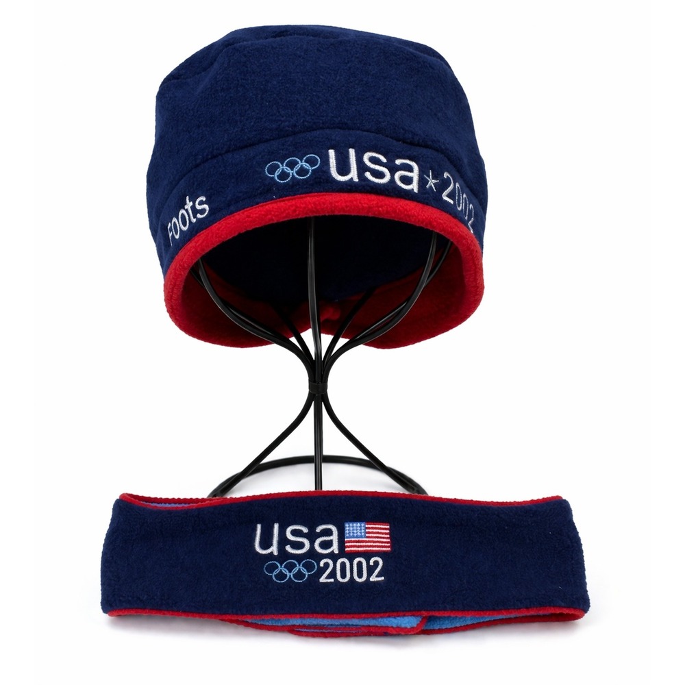 Roots‎ USA Olympic Team 2002 Beanie Headband Set One Size Fleece Winter Vintage